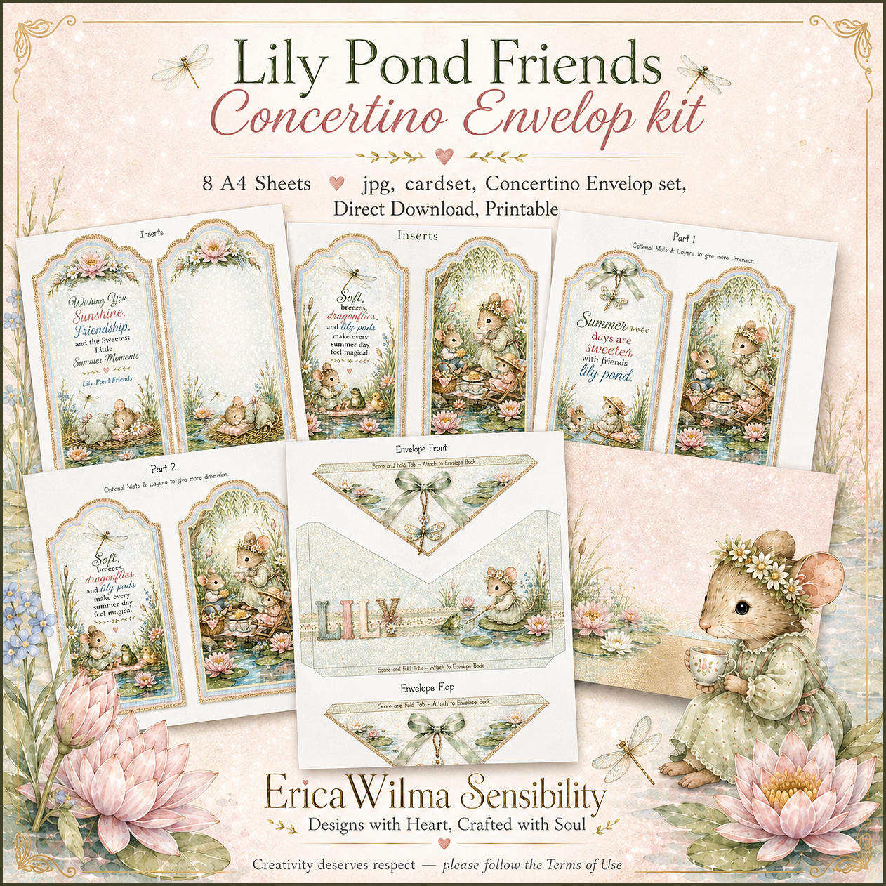 (image for) EW AI Card Making Set Concertino Lily Ponds Friends 2026